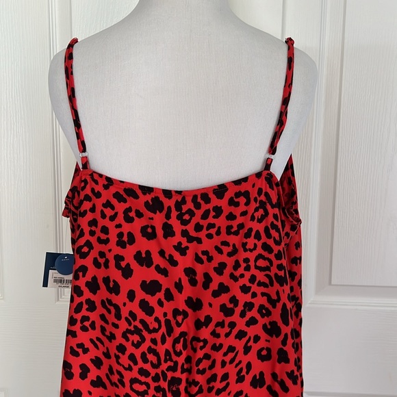 NWT Arizona Jean Co Red and Black Leopard Print Slip Dress Womens Sz XXL - Picture 7 of 13